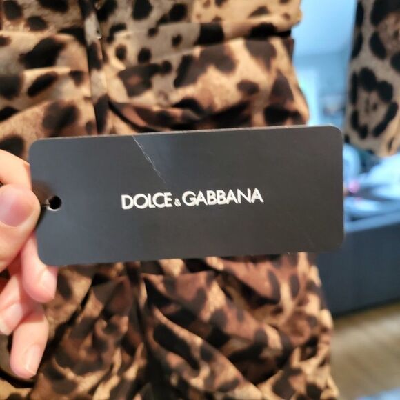DOLCE & GABBANA Leopard-print Silk Charmeuse Minidress In Brown - Picture 16 of 16